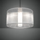 Meyda Lighting Cilindro 36" Nickel Sheer Pendant Light With Statuario Idalight & White Organza Shade