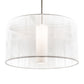 Meyda Lighting Cilindro 36" Nickel Sheer Pendant Light With Statuario Idalight & White Organza Shade
