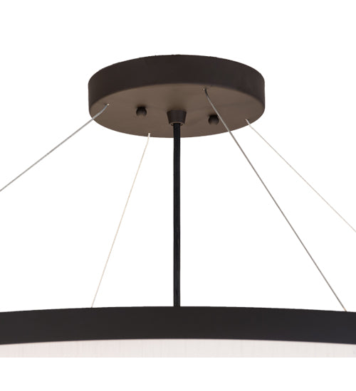 Meyda Lighting Cilindro 37" 3-Light 2-Tier Oil Rubbed Bronze Pendant Light With White Textrene & Statuario Idalight Shade Glass