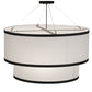 Meyda Lighting Cilindro 37" 3-Light 2-Tier Oil Rubbed Bronze Pendant Light With White Textrene & Statuario Idalight Shade Glass