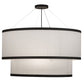 Meyda Lighting Cilindro 37" 3-Light 2-Tier Oil Rubbed Bronze Pendant Light With White Textrene & Statuario Idalight Shade Glass