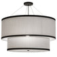 Meyda Lighting Cilindro 37" 3-Light 2-Tier Oil Rubbed Bronze Pendant Light With White Textrene & Statuario Idalight Shade Glass