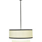 Meyda Lighting Cilindro 37" 3-Light 2-Tier Timeless Bronze Pendant Light With Cream Linen Shade