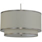 Meyda Lighting Cilindro 37" 6-Light 2-Tier Nickel Powder Coat Pendant Light With White Eggshell Textrene Shade
