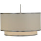 Meyda Lighting Cilindro 37" 6-Light 2-Tier Nickel Powder Coat Pendant Light With White Eggshell Textrene Shade