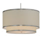 Meyda Lighting Cilindro 37" 6-Light 2-Tier Nickel Powder Coat Pendant Light With White Eggshell Textrene Shade