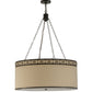 Meyda Lighting Cilindro 37" 6-Light Timeless Bronze Circle X Pendant Light With Natural Textrene And Statuario Idalight Shade