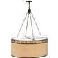 Meyda Lighting Cilindro 37" 6-Light Timeless Bronze Circle X Pendant Light With Natural Textrene And Statuario Idalight Shade