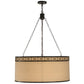 Meyda Lighting Cilindro 37" 6-Light Timeless Bronze Circle X Pendant Light With Natural Textrene And Statuario Idalight Shade