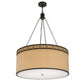 Meyda Lighting Cilindro 37" 6-Light Timeless Bronze Circle X Pendant Light With Natural Textrene And Statuario Idalight Shade