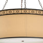 Meyda Lighting Cilindro 37" 6-Light Timeless Bronze Circle X Pendant Light With Natural Textrene And Statuario Idalight Shade