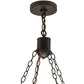 Meyda Lighting Cilindro 37" 6-Light Timeless Bronze Circle X Pendant Light With Natural Textrene And Statuario Idalight Shade