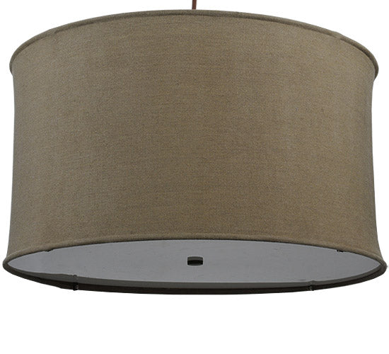 Meyda Lighting Cilindro 37" 8-Light Timeless Bronze Pendant Light With Burlap Textrene Shade