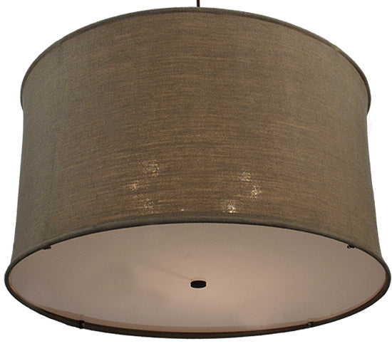 Meyda Lighting Cilindro 37" 8-Light Timeless Bronze Pendant Light With Burlap Textrene Shade
