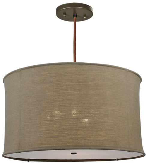 Meyda Lighting Cilindro 37" 8-Light Timeless Bronze Pendant Light With Burlap Textrene Shade