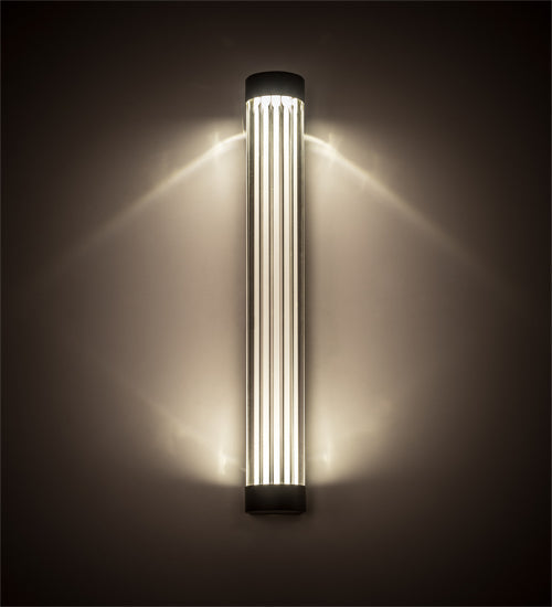 Meyda Lighting Cilindro 4" 2-Light Oil Rubbed Bronze Pipette Wall Sconce With Clear Shade Glass