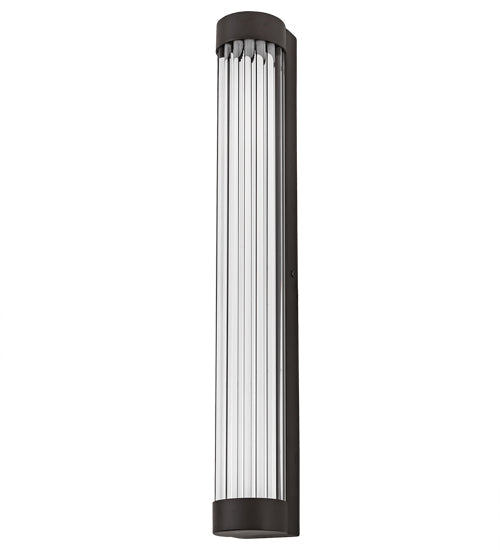 Meyda Lighting Cilindro 4" 2-Light Oil Rubbed Bronze Pipette Wall Sconce With Clear Shade Glass