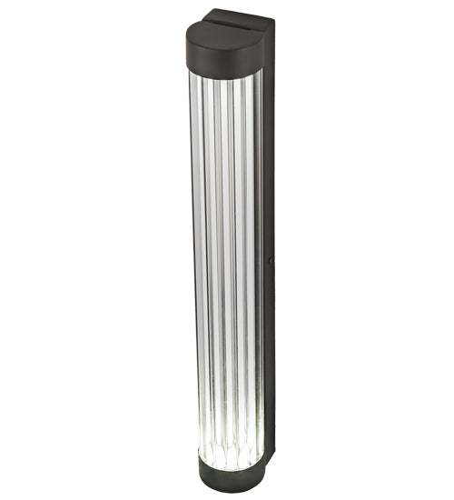 Meyda Lighting Cilindro 4" 2-Light Oil Rubbed Bronze Pipette Wall Sconce With Clear Shade Glass