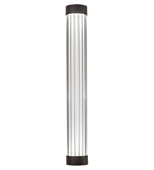Meyda Lighting Cilindro 4" 2-Light Oil Rubbed Bronze Pipette Wall Sconce With Clear Shade Glass