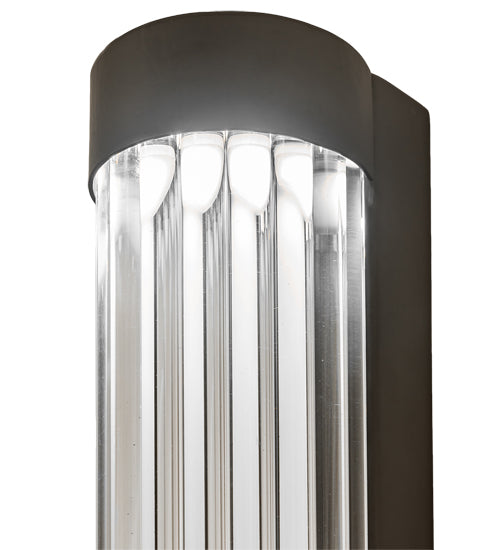 Meyda Lighting Cilindro 4" 2-Light Oil Rubbed Bronze Pipette Wall Sconce With Clear Shade Glass