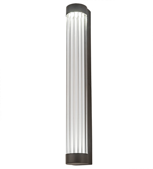 Meyda Lighting Cilindro 4" 2-Light Oil Rubbed Bronze Pipette Wall Sconce With Clear Shade Glass
