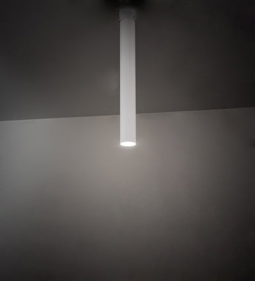 Meyda Lighting Cilindro 4" LED Matte White Flush Mount Light With White Shade