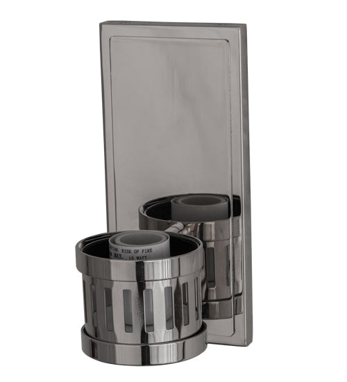 Meyda Lighting Cilindro 4" Polished Nickel Chisolm Wall Sconce With Statuario Idalight Shade Glass