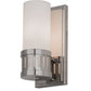Meyda Lighting Cilindro 4" Polished Nickel Chisolm Wall Sconce With Statuario Idalight Shade Glass
