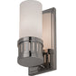 Meyda Lighting Cilindro 4" Polished Nickel Chisolm Wall Sconce With Statuario Idalight Shade Glass