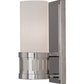 Meyda Lighting Cilindro 4" Polished Nickel Chisolm Wall Sconce With Statuario Idalight Shade Glass