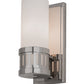 Meyda Lighting Cilindro 4" Polished Nickel Chisolm Wall Sconce With Statuario Idalight Shade Glass