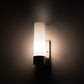 Meyda Lighting Cilindro 4" Stainless Steel Wall Sconce With White Shade Glass