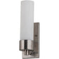 Meyda Lighting Cilindro 4" Stainless Steel Wall Sconce With White Shade Glass