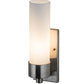 Meyda Lighting Cilindro 4" Stainless Steel Wall Sconce With White Shade Glass