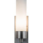 Meyda Lighting Cilindro 4" Stainless Steel Wall Sconce With White Shade Glass