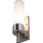Meyda Lighting Cilindro 4" Stainless Steel Wall Sconce With White Shade Glass