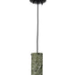 Meyda Lighting Cilindro 4" Textured Black Mini Pendant Light With Green Jadestone Shade