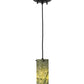 Meyda Lighting Cilindro 4" Textured Black Mini Pendant Light With Green Jadestone Shade