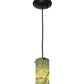 Meyda Lighting Cilindro 4" Textured Black Mini Pendant Light With Green Jadestone Shade