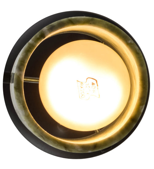 Meyda Lighting Cilindro 4" Textured Black Mini Pendant Light With Green Jadestone Shade