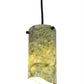 Meyda Lighting Cilindro 4" Textured Black Mini Pendant Light With Green Jadestone Shade