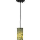 Meyda Lighting Cilindro 4" Textured Black Mini Pendant Light With Green Jadestone Shade