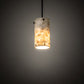 Meyda Lighting Cilindro 4" Textured Black Mini Pendant Light With White Jadestone Shade
