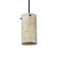 Meyda Lighting Cilindro 4" Textured Black Mini Pendant Light With White Jadestone Shade