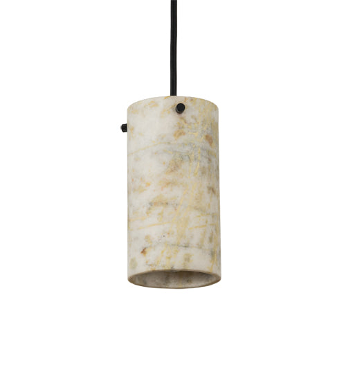 Meyda Lighting Cilindro 4" Textured Black Mini Pendant Light With White Jadestone Shade
