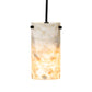 Meyda Lighting Cilindro 4" Textured Black Mini Pendant Light With White Jadestone Shade
