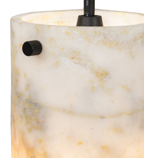Meyda Lighting Cilindro 4" Textured Black Mini Pendant Light With White Jadestone Shade