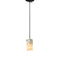 Meyda Lighting Cilindro 4" Textured Black Mini Pendant Light With White Jadestone Shade