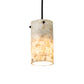 Meyda Lighting Cilindro 4" Textured Black Mini Pendant Light With White Jadestone Shade