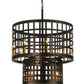 Meyda Lighting Cilindro 40" 12-Light Mahogany Bronze Golpe Pendant Light With Ivory Faux Candlelight
